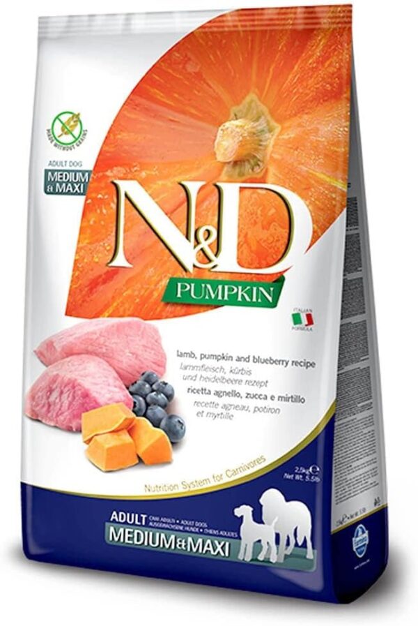 Farmina - Natural & Delicious Pumpkin Grain-Free Lamb & Blueberry Dry Dog Food, 26.4lb Bag
