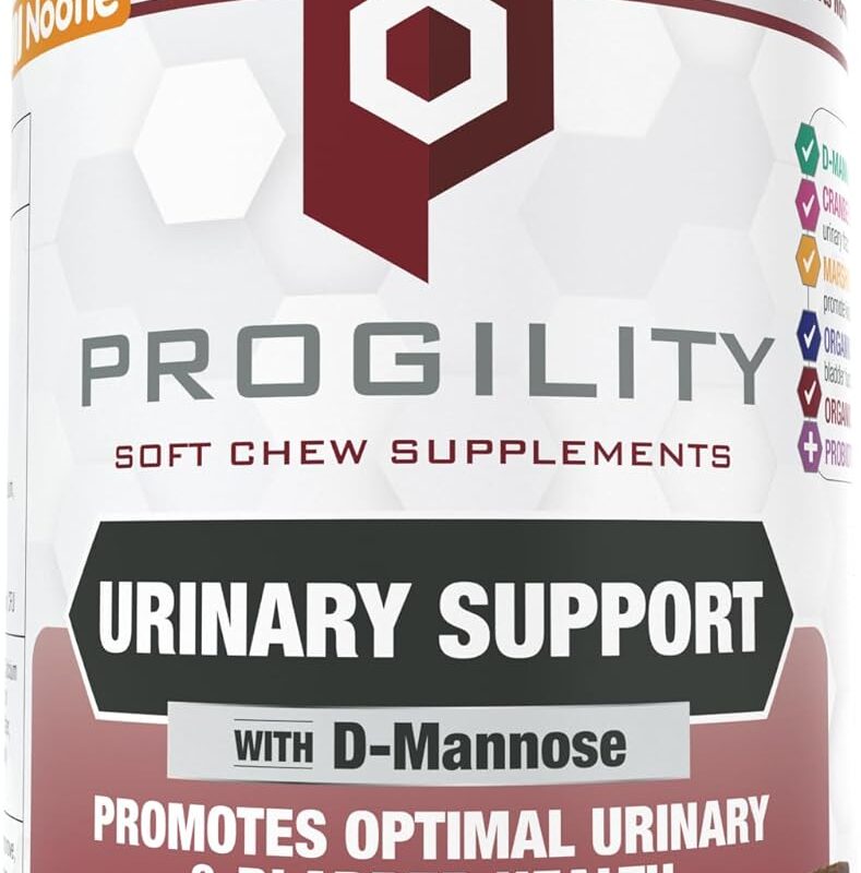 Nootie Progility Urinary Support Supplement for Dogs, Bladder Support and Urinary Tract Support for Dogs with Cranberry and D-Mannose, 90 Soft Chews per Container
