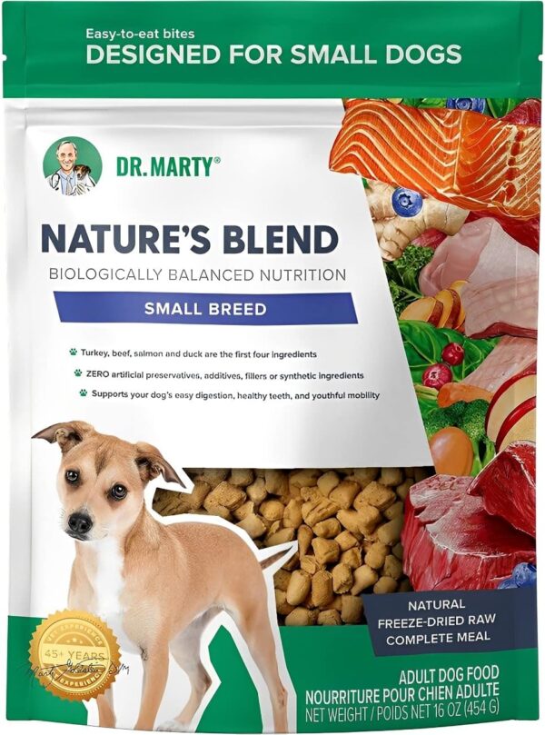 Dr. Marty Nature's Blend Adult Small Breed Freeze-Dried Raw Dog Food 16 oz, 1 Pound