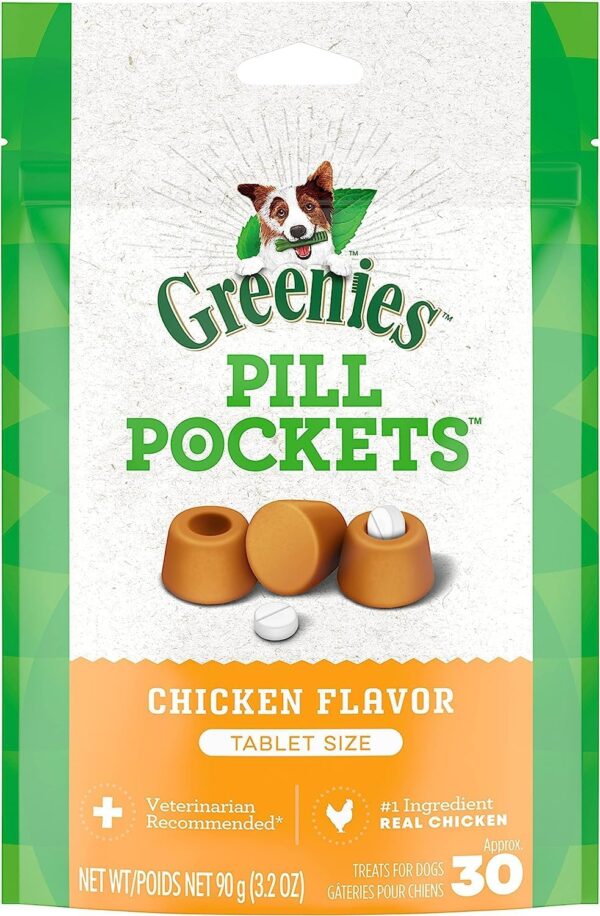 Greenies Pill Pockets Soft Dog Treats, Chicken, Tablet, 3.2 Oz. (Pack Of 6)