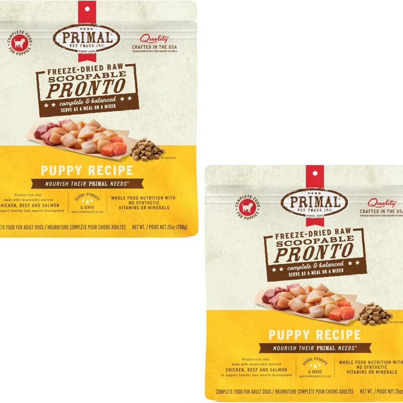 Primal Freeze Dried Puppy Dog Food 25 oz Pack of 2