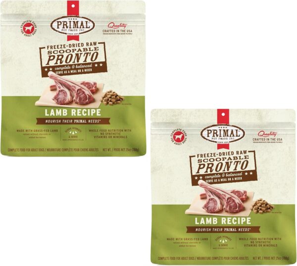 Primal Freeze Dried Dog Food, Lamb 25 oz 2 Pack