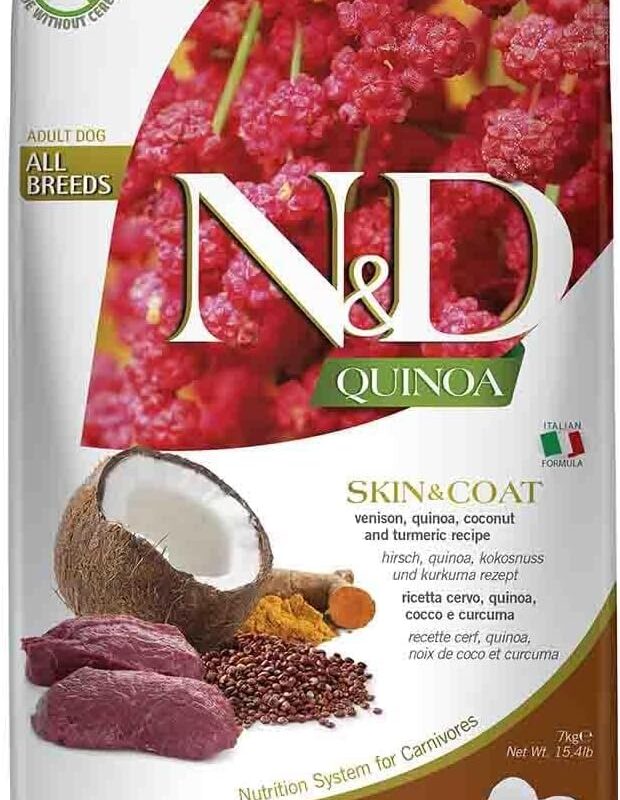 Farmina N&D Quinoa Skin & Coat Venison, Quinoa, Coconut & Turmeric 15.4 lbs