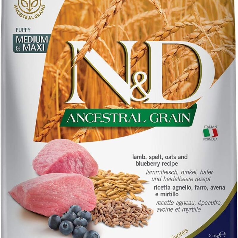 Farmina N&D Ancestral Grain Medium & Maxi Lamb & Blueberry 5.5 lbs