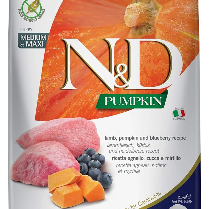 Farmina N&D Pumpkin Medium & Maxi Lamb Pumpkin & Blueberry Recipe 5.5 lbs
