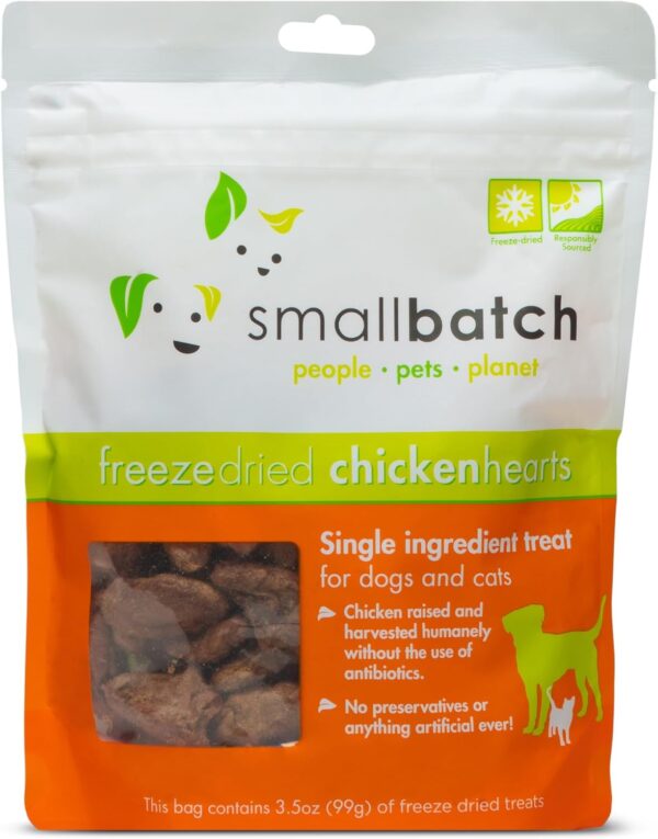 Smallbatch Pets Freeze-Dried Chicken Hearts 3.5 oz